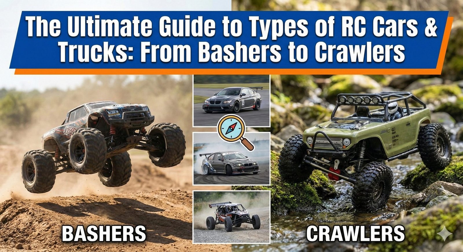High speed RC monster truck jumping over dirt mound