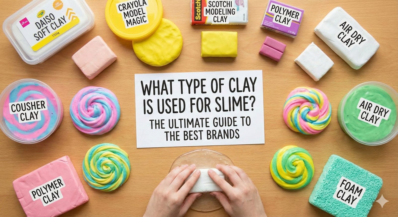 Mixing soft clay into slime to create butter slime