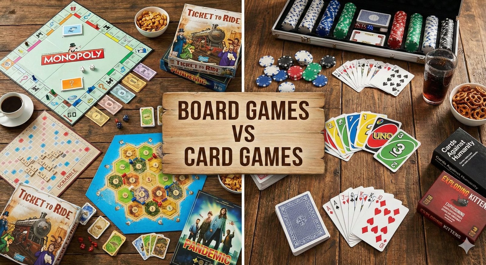 Board games vs card games tabletop comparison